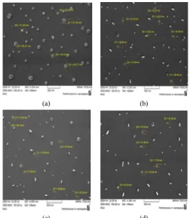 Fig. 10. FE-SEM images of silver nano particles at  different concentration of silver nitrate solution; 