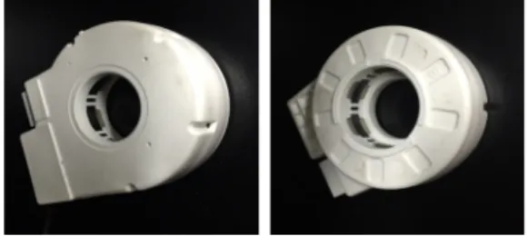 Fig.  15. Experimental results of insert injection  molding using the modified gate system
