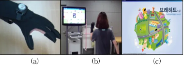 Fig. 2. Virtual reality rehabilitation system administrator mode example screen (a) client basic  information input mode (b) performance result  value screen (c) environment setting