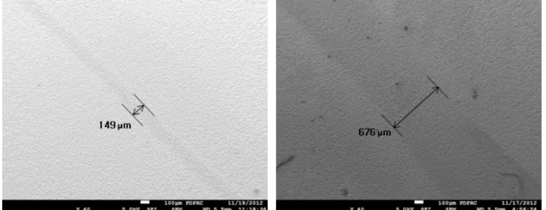 Figure 7. Surface image of  doping width was  plasma doping at  15 s, 40 mA and  30 s, 70 mA