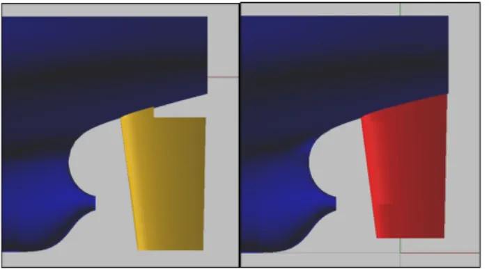 Fig.  2  Comparison  of  side  view  between  semi-spade  rudder  and  full  spade  rudder