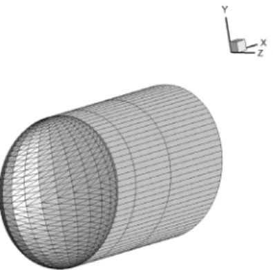 Fig. 2  Panel arrangement of a ellipsoid viewed from upstream  (        ) 3.2