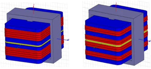 Fig.  2.      Cross-section  of  transformer  constructed  by  two  winding  dispositions