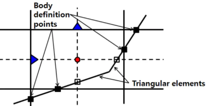 Fig.  4  Schematic  sketch  for  the  divergence  calculation  of  body  boundary  cells 