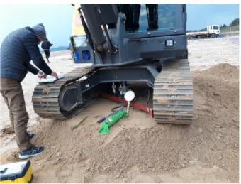Fig. 17. Plate bearing test after laying sand mat layer on the soft  ground