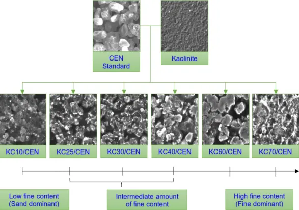 Fig.  7.  Types  of  the  mixtures  with  six  various  proportion  of  kaolinite