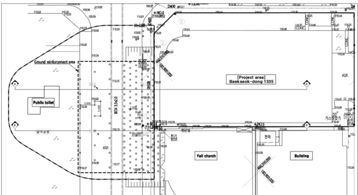 Fig. 10. Plan view of ground reinforcement area