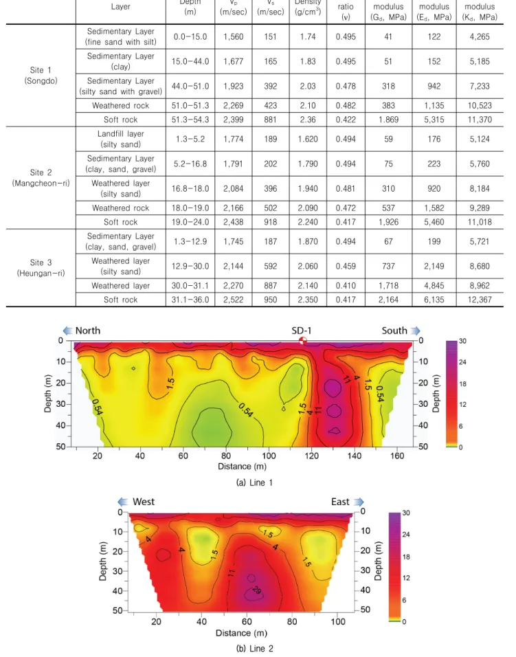 Fig. 9. Electrical resistivity survey result (Site 1)