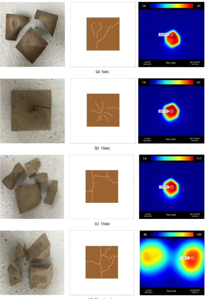Fig. 11. Specimens after microwave oven operation and temperature