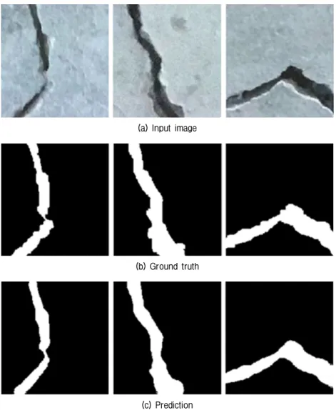Fig. 10. Result of concrete crack segmentation