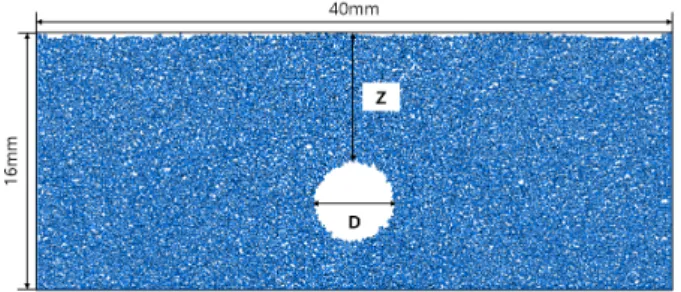 Fig. 8. Generated models at different void ratio; (a) 0.23 and (b) 0.39