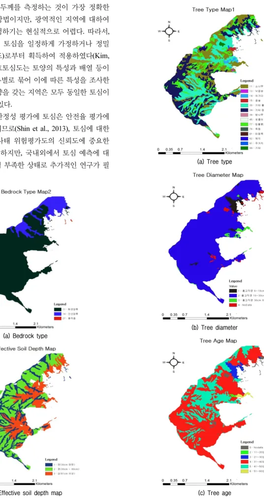 Fig. 7. Thematic maps in study area