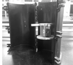 Fig.  2.  Photo  of  built-in  cylinder  and  fixing1(b))는 여러 합성섬유 중에서도 고강도,  고탄성률의 우수한 물리적 특성을 가지며,  이외에도 열안정성,  내약품성,  내후성 등이 우수하기 때문에 산업용 섬유로서 널리 사용되고 있다