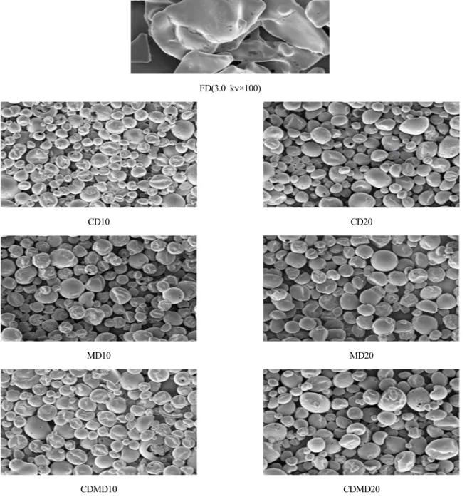 Fig.  1.  Scanning  electron  microscope  (3.0  kV×500)  of  spray-dried  powders  from  safflower  extracts