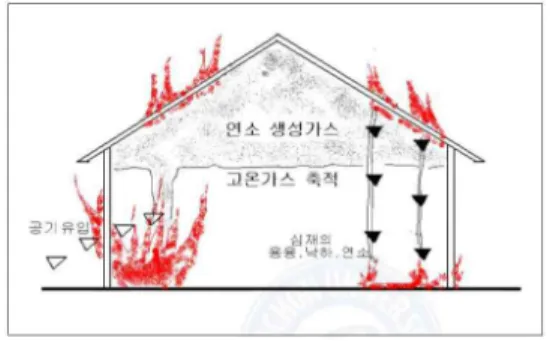 Figure 1. Sandwich Panel Fire Combustion Diffusion[4]