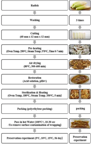 Fig. 1. Manufacturing process of radish product.
