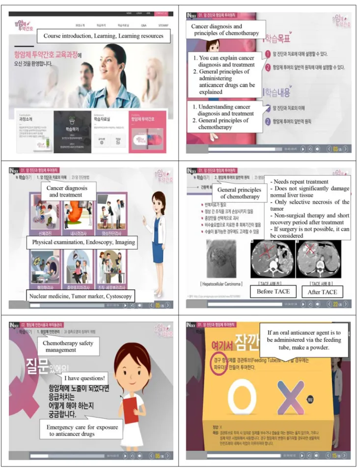 Figure 1. Screen captures of the website.
