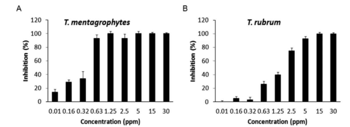 Fig. 3 Comparison of the antifungal activity of bee venom with fluconazole against T. mentagrophytes