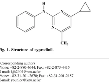 Fig. 1. Structure of cyprodinil.