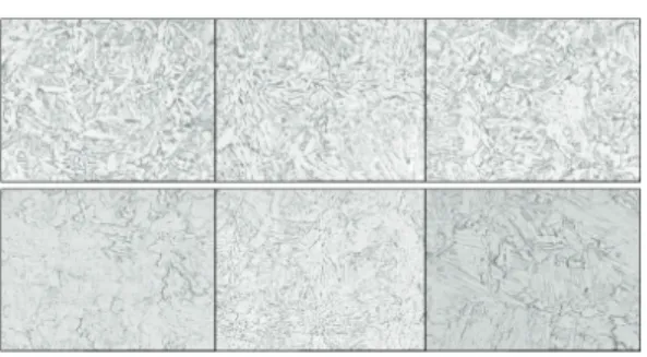 Fig.  5  Comparison  of  microstructure(x500)  of  0.126%(top;  4~6  time  interval),  0.056%(bottom; 