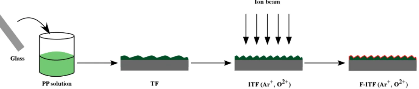Fig.  2  XPS  spectra  of  Glass,  TF,  ITF(Ar + ),  ITF(O 2+ )  F-ITF(Ar + ),  F-ITF(O 2+ ).