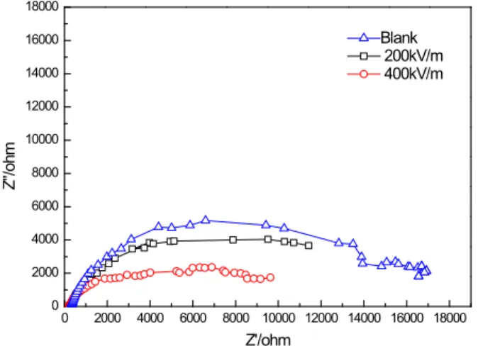 Fig.  6  Nyquist  diagrams  of  zinc  covered  with  TEL  (1000  μm)  of  0.35%  NaCl  solution  under  different  conditions.