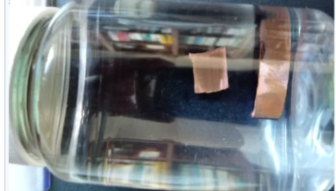 Fig.  1  Sprinkler  tube  specimens  soaked  in  the  sodium  sulfite  dissolved  water  for  14  months:  the  surface  remains  bright  because  almost  no  corrosion  is  occurring.