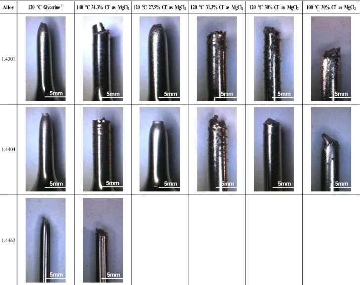 Fig.  8.  Surface  attack  and  crack  density  of  SSRT  specimens  in  different  test  solutions.