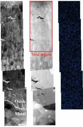 Fig.  12.  EDS  element  mapping  of  Ga  ion  for  50-day  corroded  sample  from  the  water/oxide  interface  to  metal/oxide  interface.