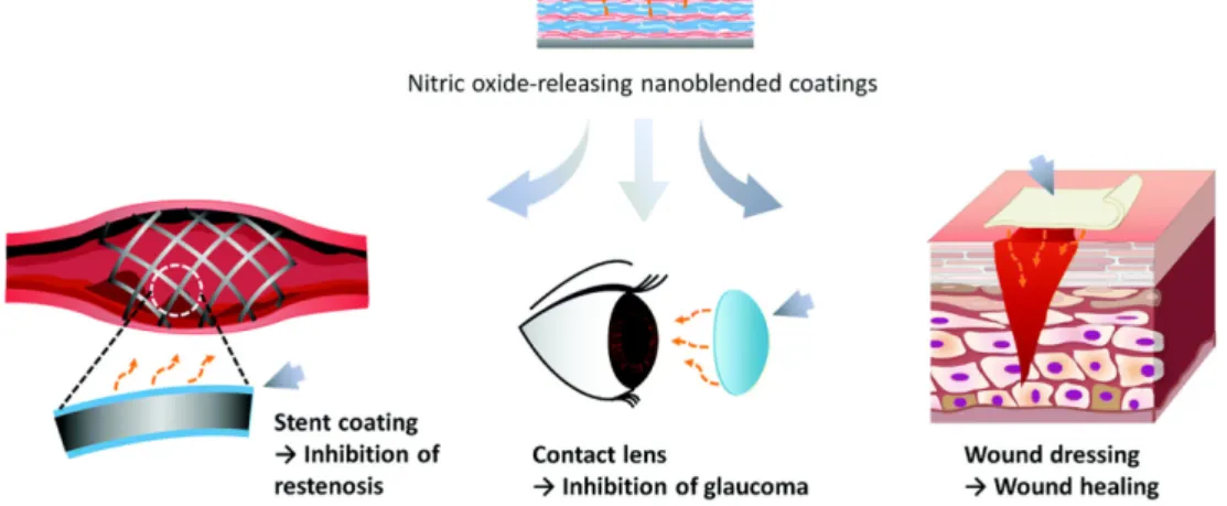 Fig. 6. Biomedical applications of nitric oxide releasing nanofilm.