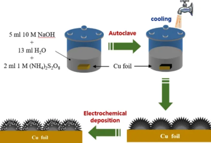 Fig. 1. Schematic processing for preparation of Pt NPs-CuO NF electrode.