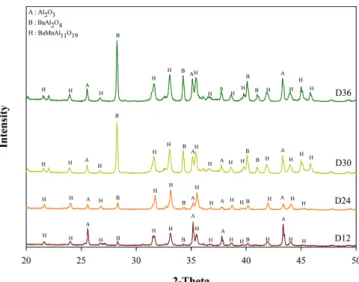 Fig. 5. SEM images of (a) D12, (b) D24, (c) D30, and (d) D36 catalysts obtained at various precipitation times (Mt = 1.042 M, U = 10.3 M, and U/Mt = 9.88).