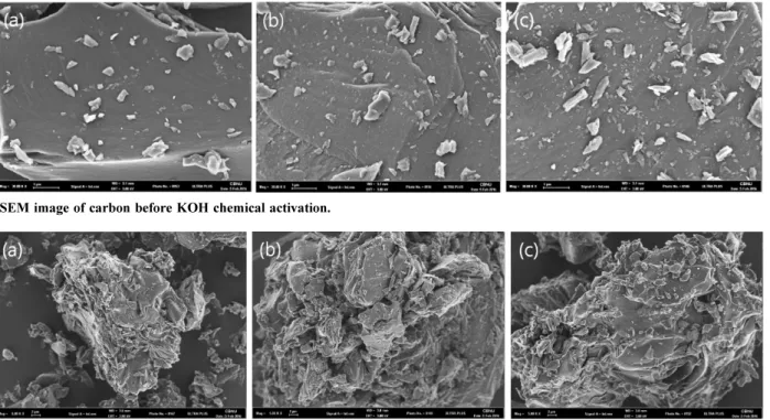 Fig. 2. SEM image of carbon before KOH chemical activation.
