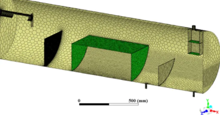 Fig. 2. Geometry and size of air-water-oil separator (units: mm).