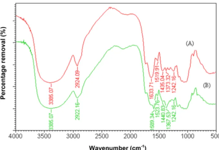 Fig. 5. The effect of contact time on removal of MV by CDP (CDP mass