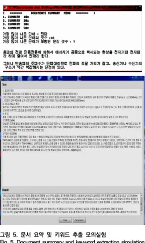 그림  5.  문서  요약  및  키워드  추출  모의실험