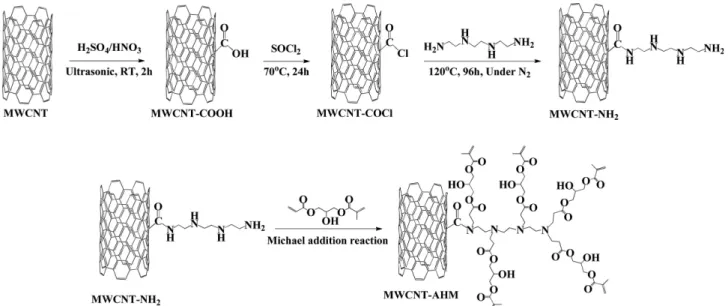 Fig. 1. Scheme of MWCNT modification process.