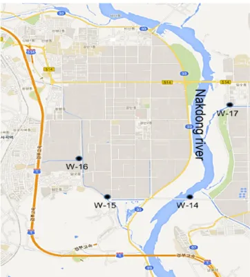 Fig. 1. Sampling sites in Gumi industrial complexes.