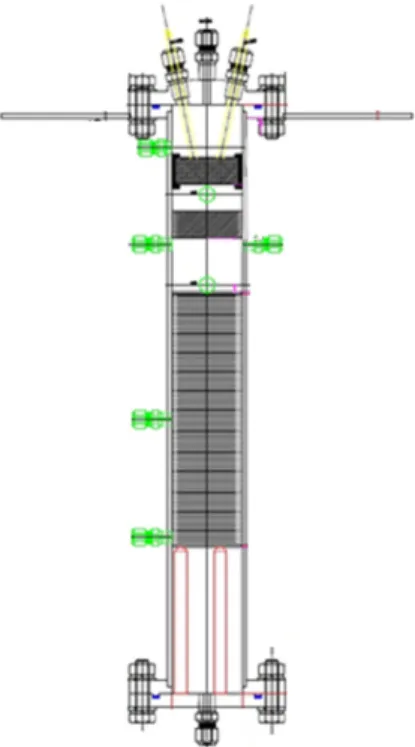 Fig. 1. Schematic diagram of 1 Nm 3 /h autothermal reforming reac- reac-tor equipped with both EHC and metallic monolith catalyst.