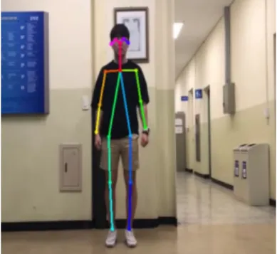 Fig. 3. A Skeleton Extraction Example using          keypoints_pose_18 Model of Openpose