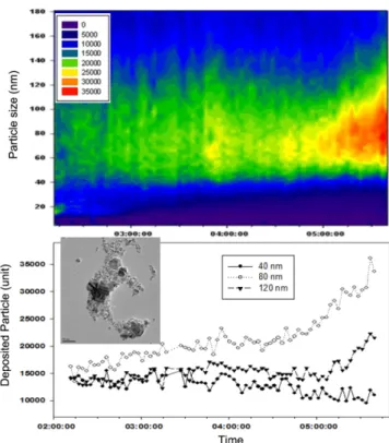 Fig. 3. Particle size distributions and TEM images of evaporated and colloidal AgNP.