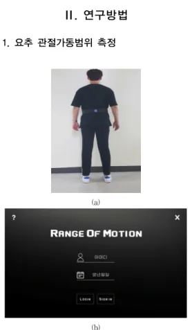 Fig. 2. Example of ROM measurement of lumbar spine 