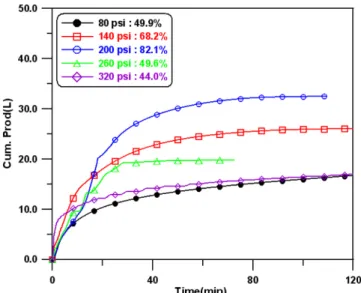 Fig. 6. Gas production performances by using depressurization method.