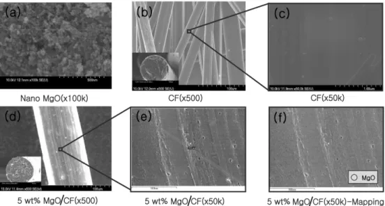 Fig. 1. SEM (Mapping) images of the MgO and carbon fibers.