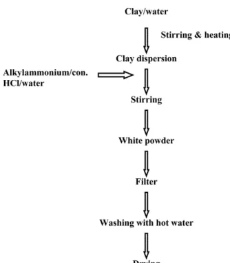 Fig. 2. Typical preparation procedure of organoclays.