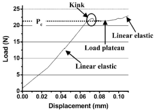 Fig. 2. A typical load-displacement curve for measuring saturation load value.