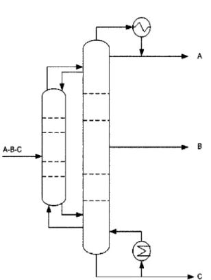 Fig. 1. A schematic diagram of Petlyuk column.