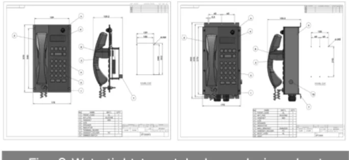 Fig. 8 Watertight type telephone design sheet적합한 IC 칩을 적용해 해상 환경에 맞도록 설계하였다. 펌웨