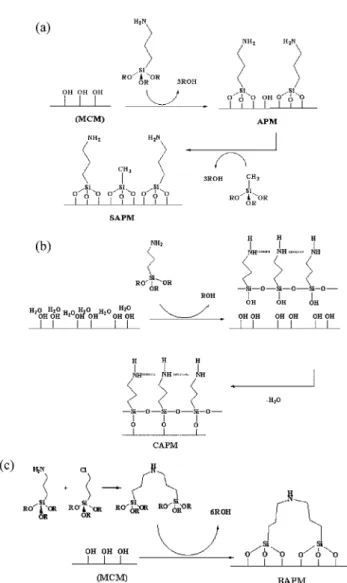 Table 1. Textural properties of MCM-41 before and after function- function-alization