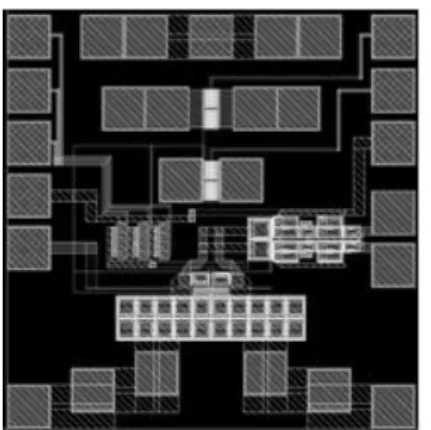 Figure  6  shows  the  complete  layout  of  the  VCO.  The  chip  size  is  0.75  ×  0.75  mm 2 